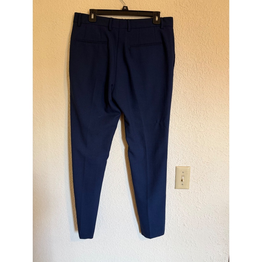 Zara Man Navy Blue Textured Wool Blend Slim Dress Pants USA 31 1564/321/430/40 - Picture 2 of 10